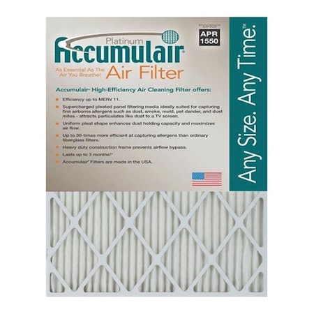 Accumulair 18x24x2 Platum Pleated Air Filter, 2 PK FA18X24X2